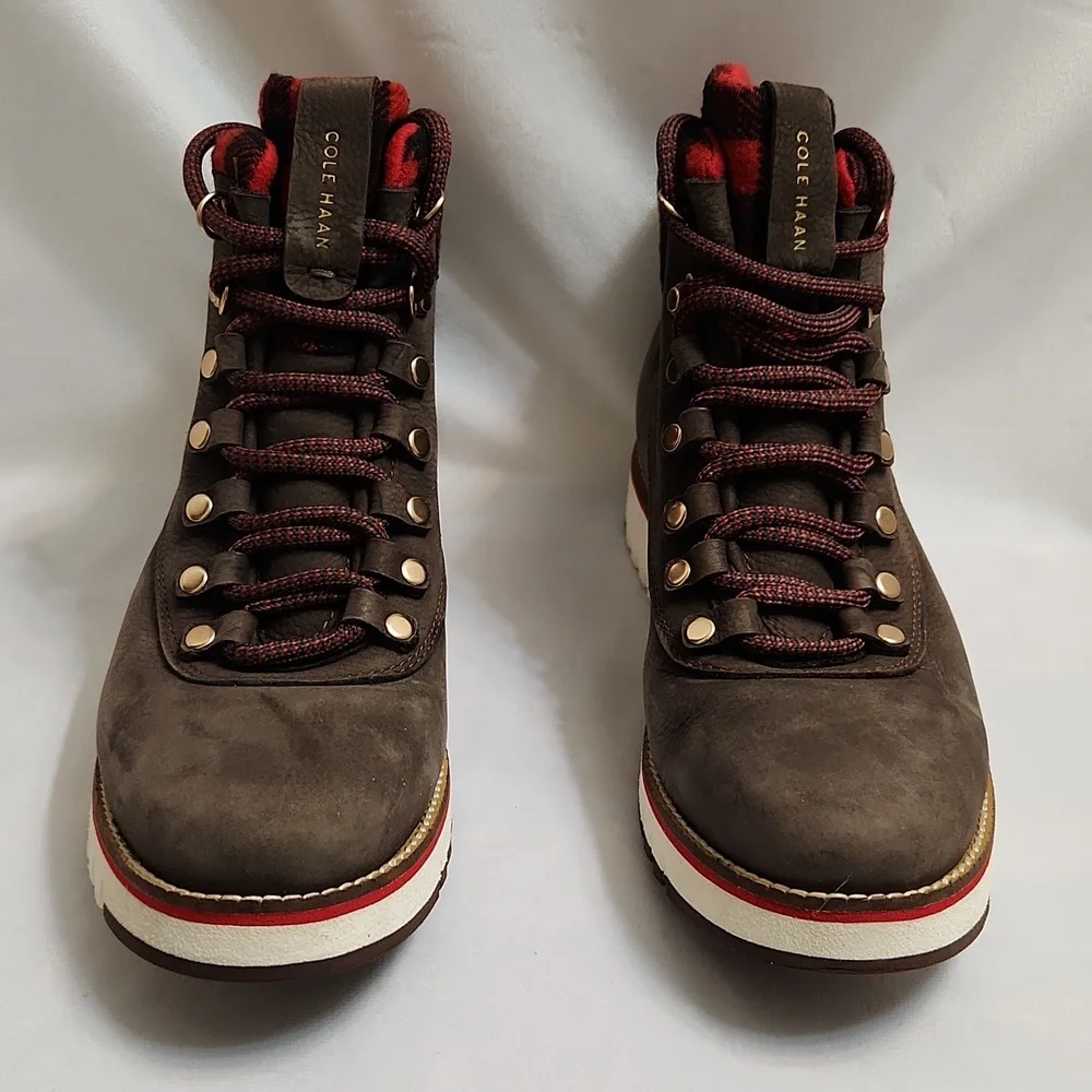 Cole Haan Grand Explore Brown and Red Suede Boots (W Size 7.5)